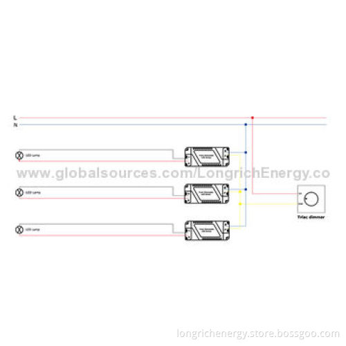 24W 500mA Triac LED Driver/Power Supply with 35 to 50V DC Output Voltage